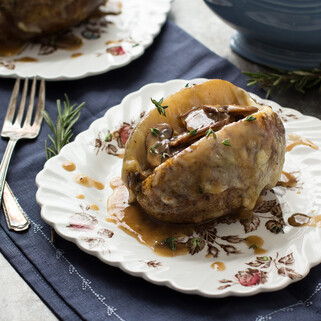 Mushroom Gravy & Swiss Cheese Stuffed Baked Idaho® Potatoes