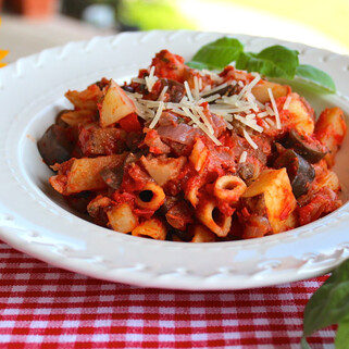 Roasted Potatoes and Vegetables with Pasta