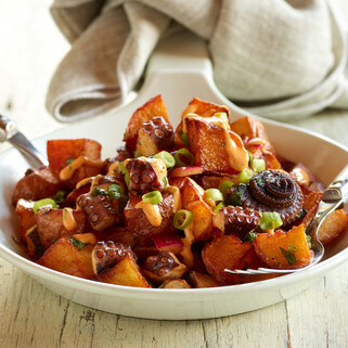 Charred Octopus with Papas Bravas