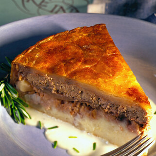 Idaho® Potato, Duck and Bartlett Pie with a Roquefort Cream