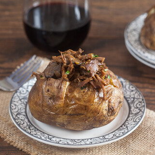 Beef Stuffed Baked Potatoes with Gremolata	