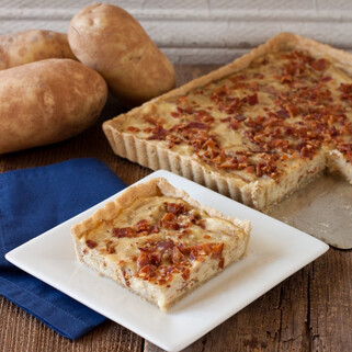 Idaho® Potato Tart with Crispy Bacon and Caramelized Shallots