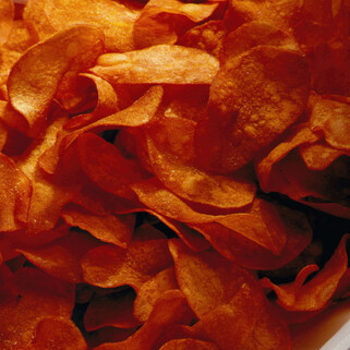 Beet Stained Potato Chips