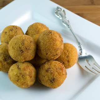 Potato Croquettes with Chorizo, Manchego and Pine Nuts