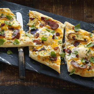 Fingerling Idaho® Potato Breakfast Pizza