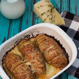 Hasselback Idaho® Potatoes Gratin