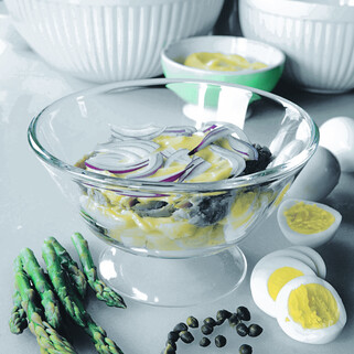 Italian Fast-Day Potato Salad, with Tuna, Hard-cooked Eggs, Asparagus