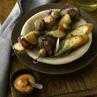 Idaho® Potato and Ground Lamb Skewers