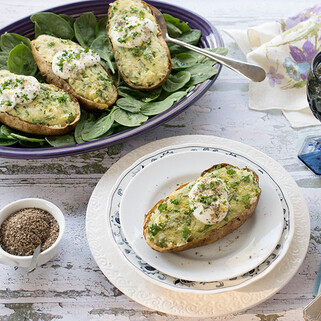 Twice Air-Fried Vegan Stuffed Idaho® Potatoes