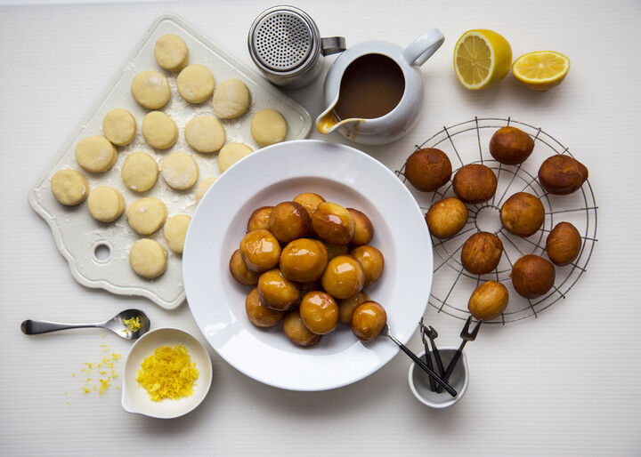 Idaho&reg; Potato Doughnut Holes with Salted Carmel Glaze