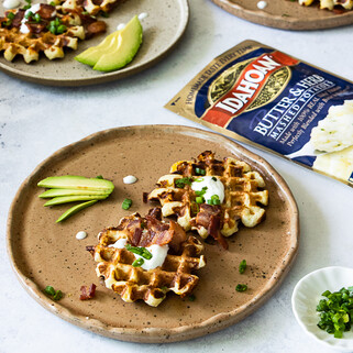 Mashed Potato Cheddar Waffles