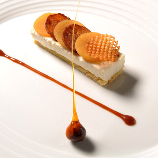 Caramelized Idaho® Potato, Sable Breton, Créme Fraiche Mousse 