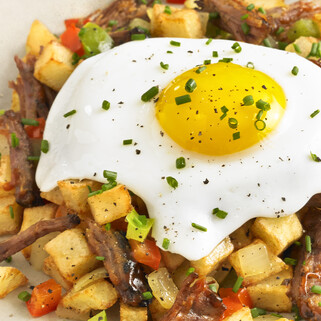 Idaho® Potato J&B Hash with Braised Beef Shortribs
