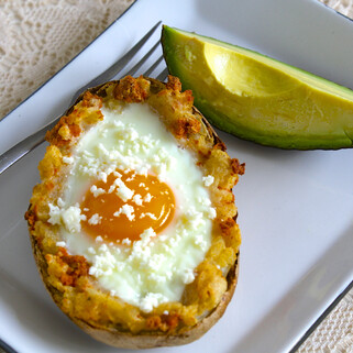 Breakfast Idaho® Potato Skins with Chorizo