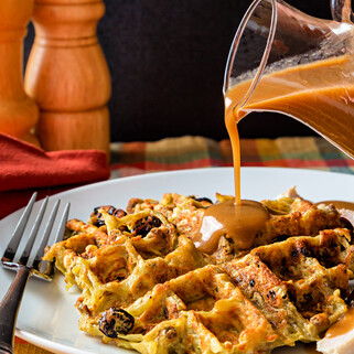 Potato Stuffing Waffles