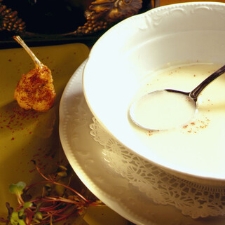 Creamless Potato Soup With Frog Legs and Sumac Berry