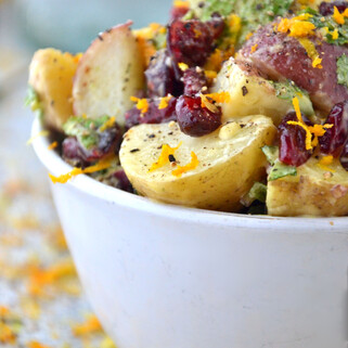 Mint Potato Salad with Honey Roasted Peanuts