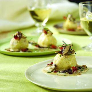Idaho® Potato Dumpling with Goat Cheese and Shiitake Mushroom Ragout