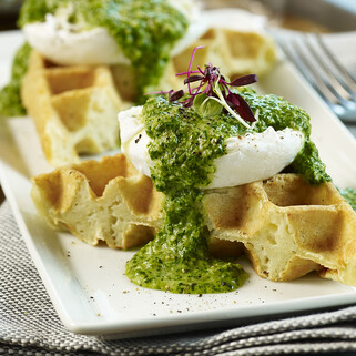 Potato Waffle Benedict