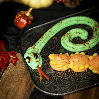 Creepy Idaho® Potato Critters: Green Coiled Snake 