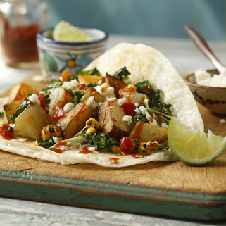 Kale, Corn and Potato Taco