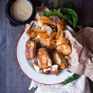 Dill & Idaho® Potato Crusted Baked Fish and Chips
