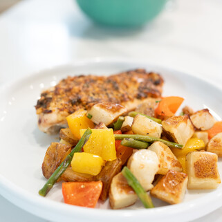 Greek Sheet Pan Lemon Feta Chicken with Idaho Potatoes