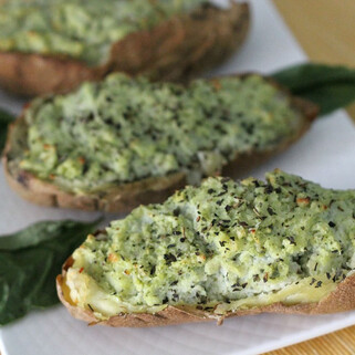 Pesto Double-Stuffed Potatoes