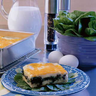 Portabella and Spinach layered Idaho® Potato Soufflé