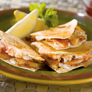 Idaho Yellow Finn and Lobster Quesadillas with Hot Smoked Paprika and Manchego 