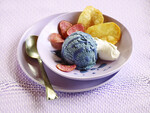 Vanilla Bean And Purple Peruvian Potato Ice Cream With Cinnamon Sugar Potato Chips