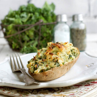 Kale and Olive Oil Twice Baked Potatoes