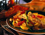 Roasted Yellowtail Snapper with Potatoes, Olives and Tomatoes