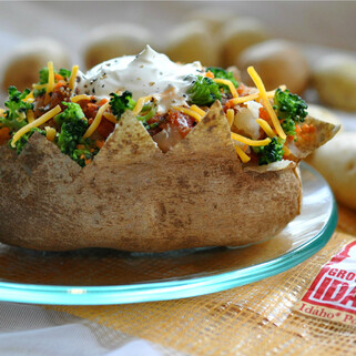 Baked Idaho® Potato With Broccoli and Salsa