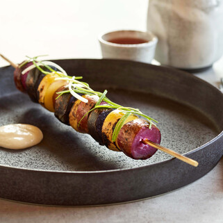 Charred Fingerlings Yakitori
