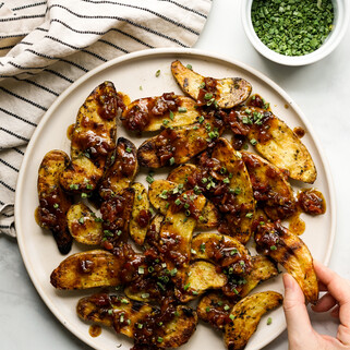Grilled Fingerling Potatoes with Bacon Vinaigrette