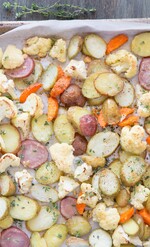 Easy Roasted Parmesan Herbed Idaho® Potatoes and Cauliflower