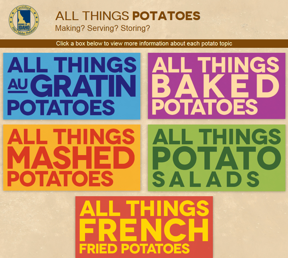 All Things Potatoes Page All Things Potatoes Page